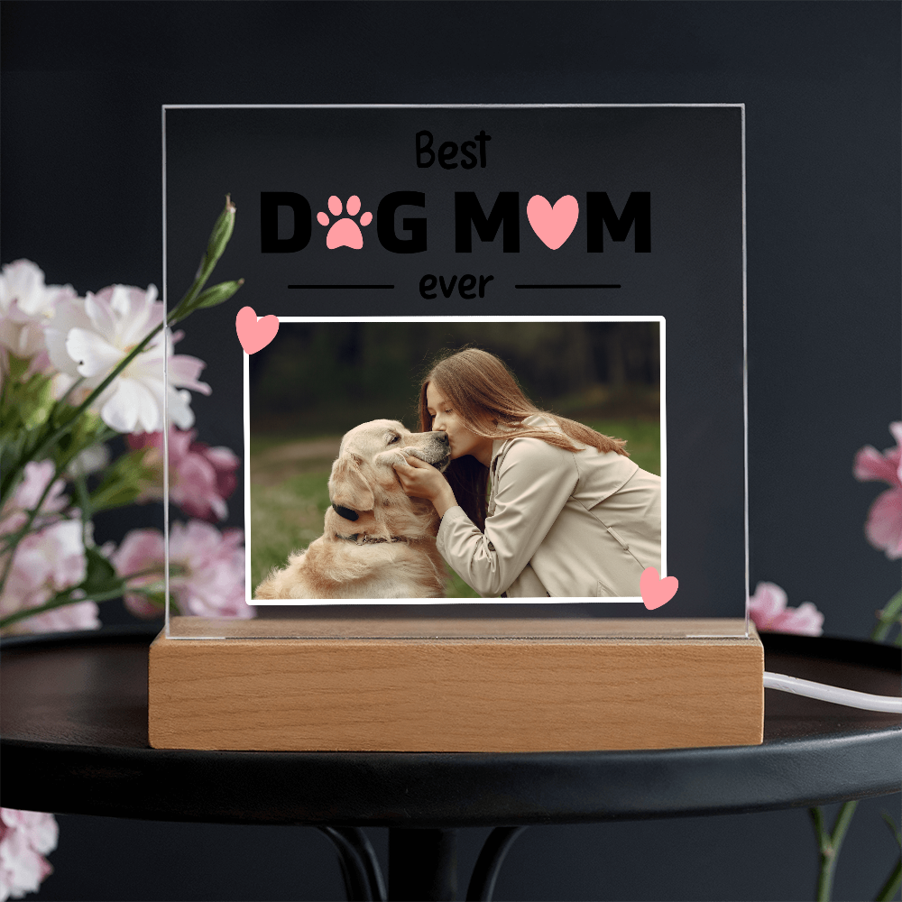 Dog Mom Acrylic Square Plaque - Gift for Dog Lovers