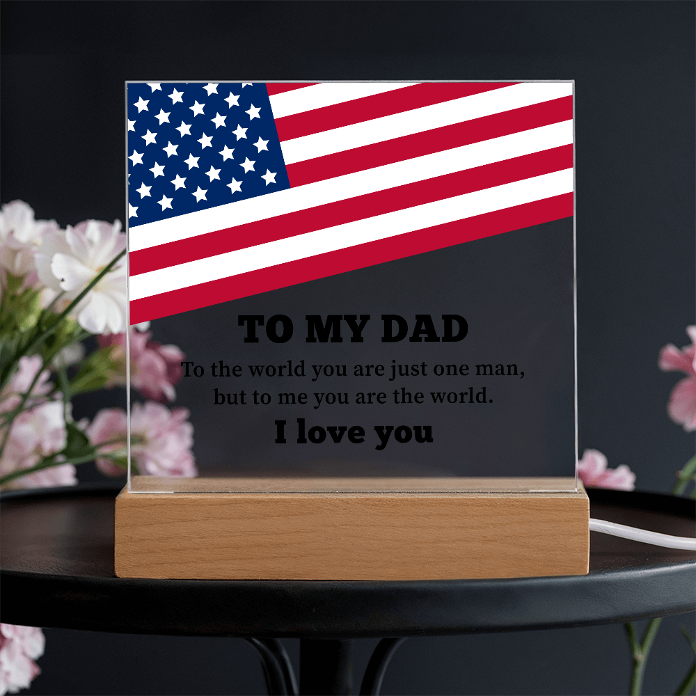 To My Dad Acrylic Square Plaque - Father's Day Gift for Dad
