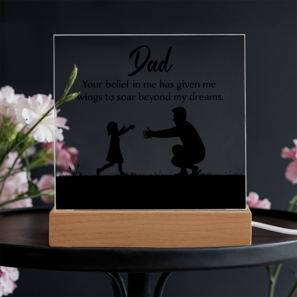 Dad Acrylic Square Plaque - Happy Father's Day Gift for Dad