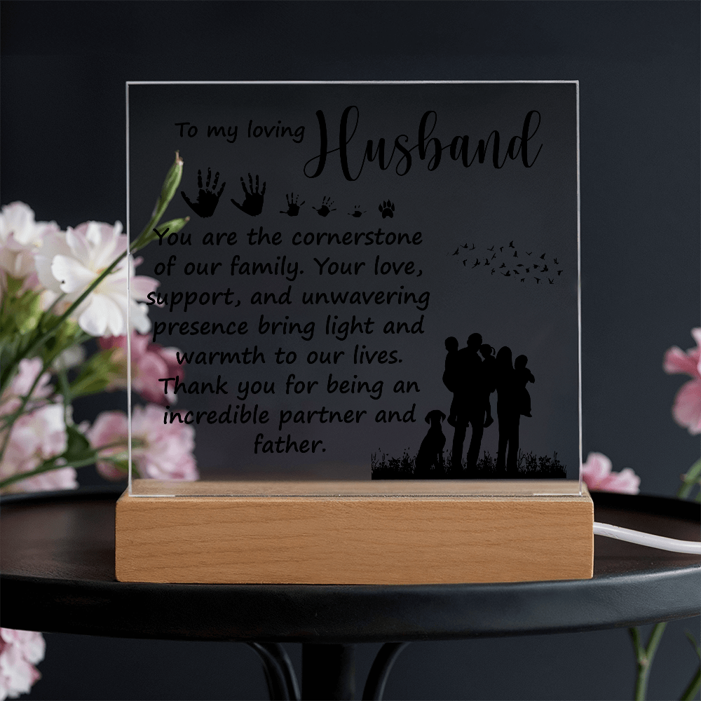 To My Loving Husband Acrylic Square Plaque - Father's Day Gift for Dad