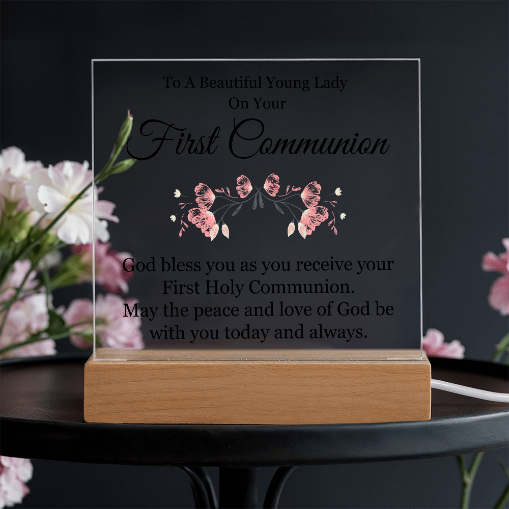 First Communion Acrylic Square Plaque - First Communion Gift