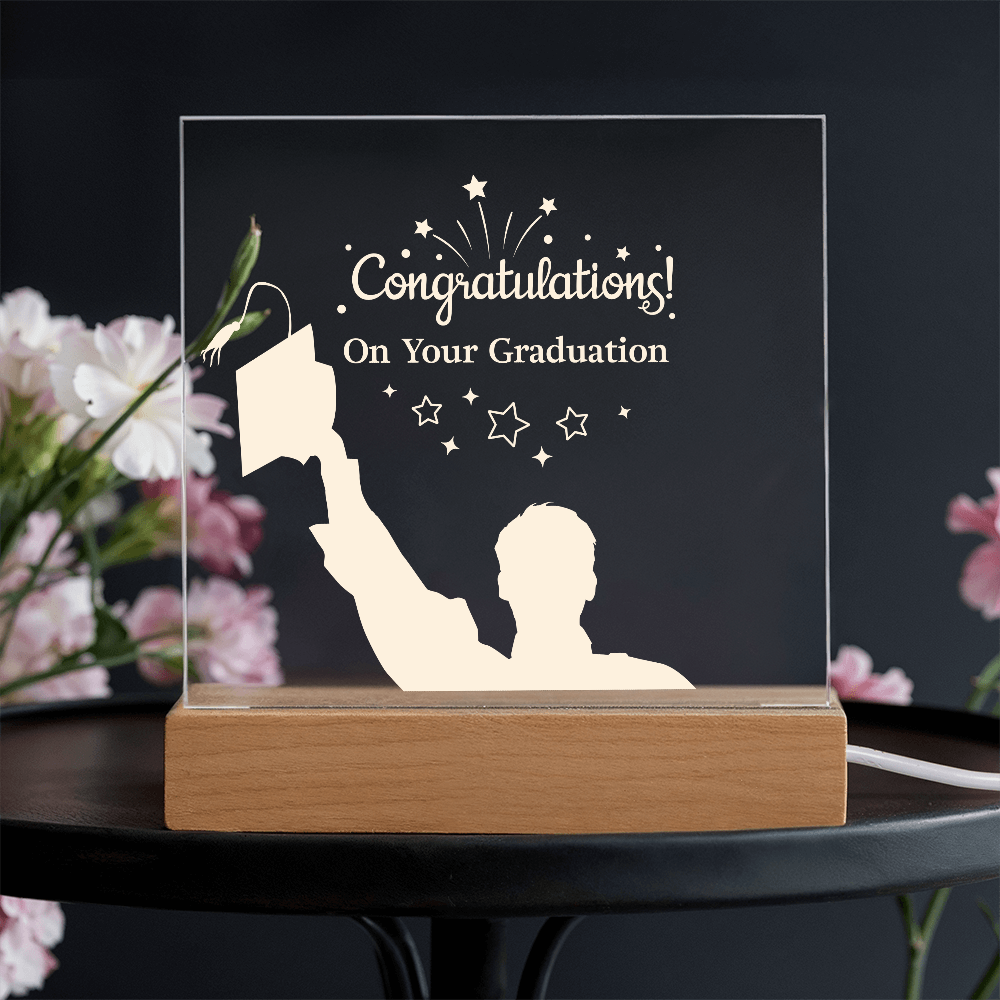 Congratulations On Your Graduation Acrylic Square Plaque - Graduation Gift