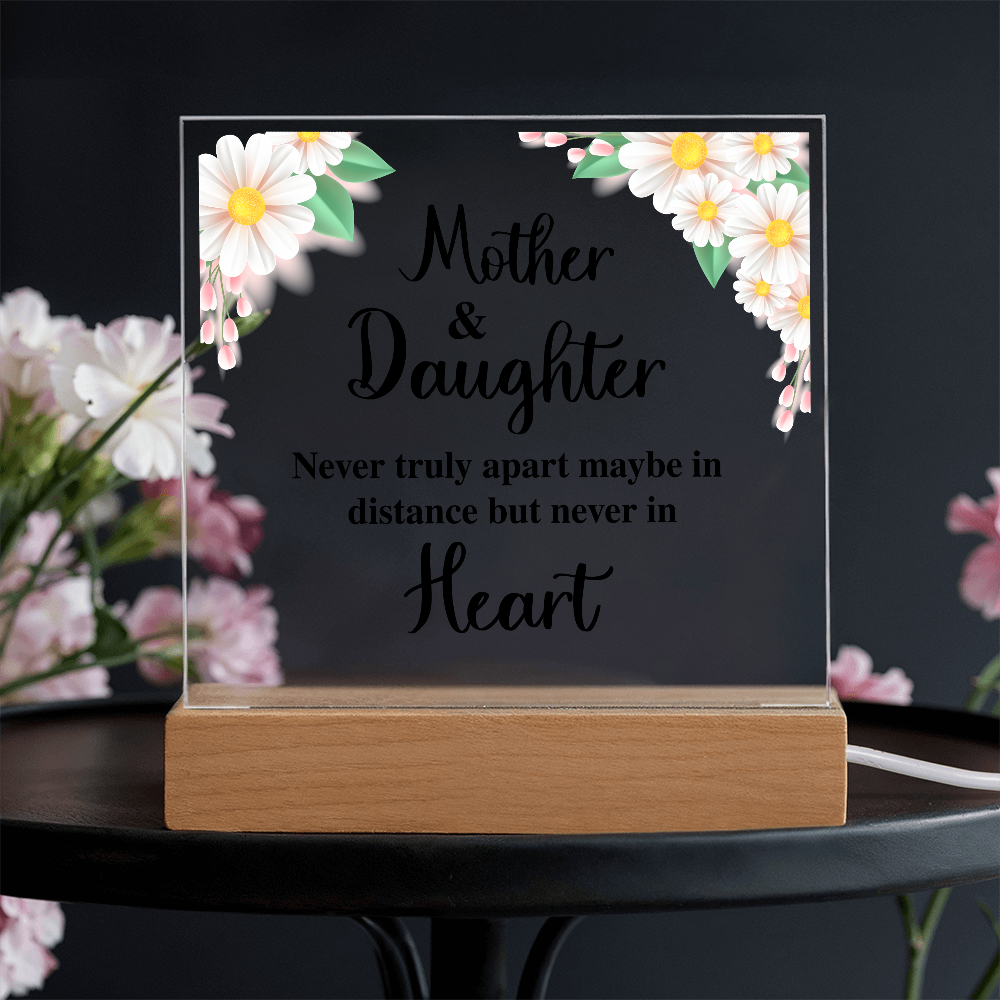 Mother And Daughter Acrylic Square Plaque - Mother's Day Gift