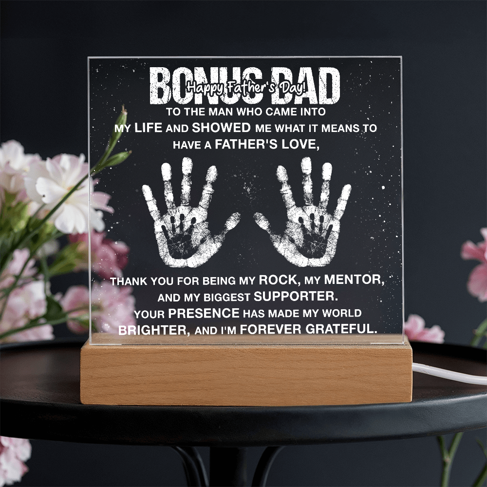 To The Man Who Came Into My Life Acrylic Square Plaque - Father's Day Gift for Bonus Dad