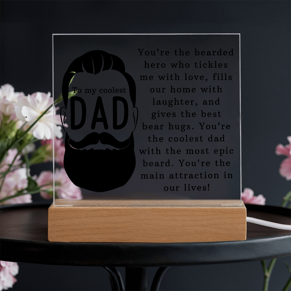To The Coolest Dad Acrylic Square Plaque - Father's Day Gift for Dad
