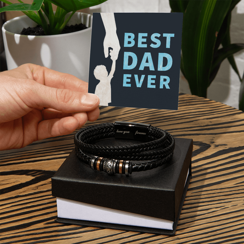 Best Dad Ever — Love You Forever Leather Bracelet