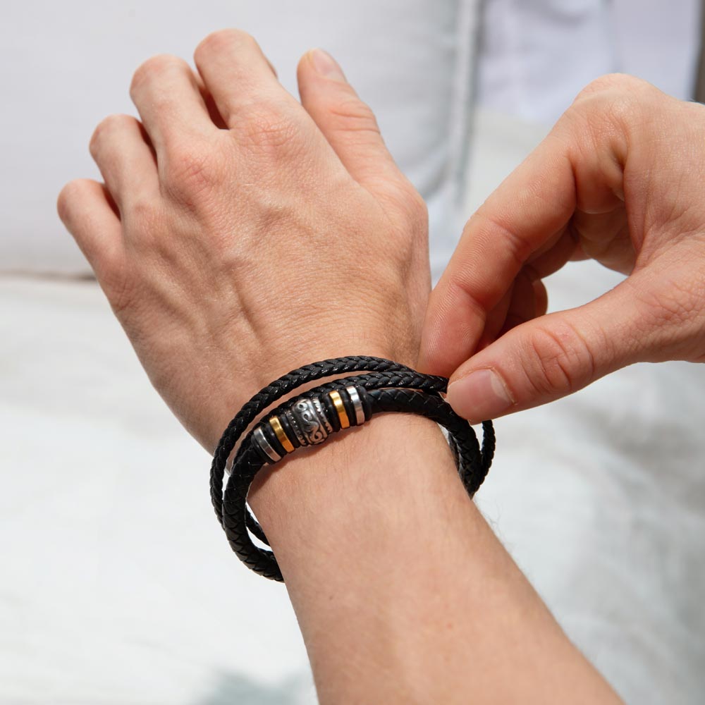 Biker Dad — Love You Forever Leather Bracelet