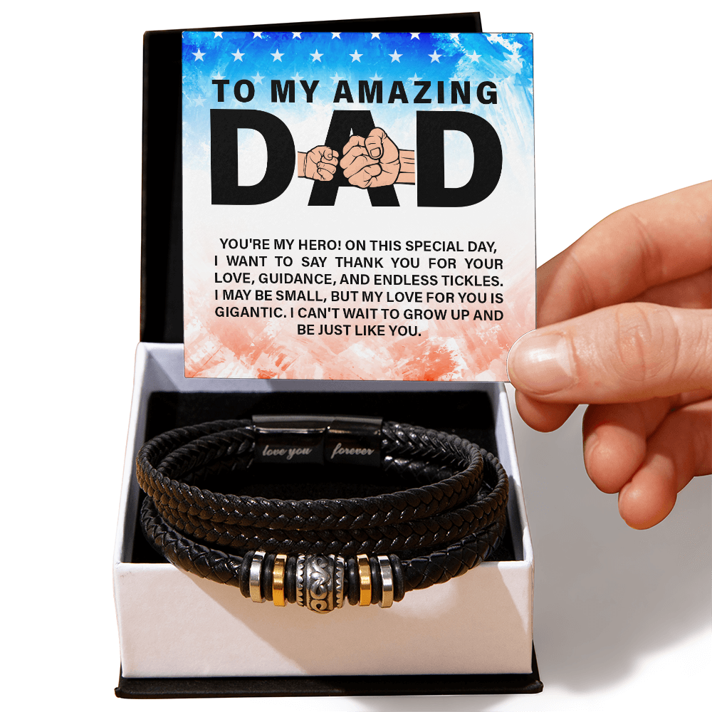 To My Amazing Dad — Love You Forever Leather Bracelet