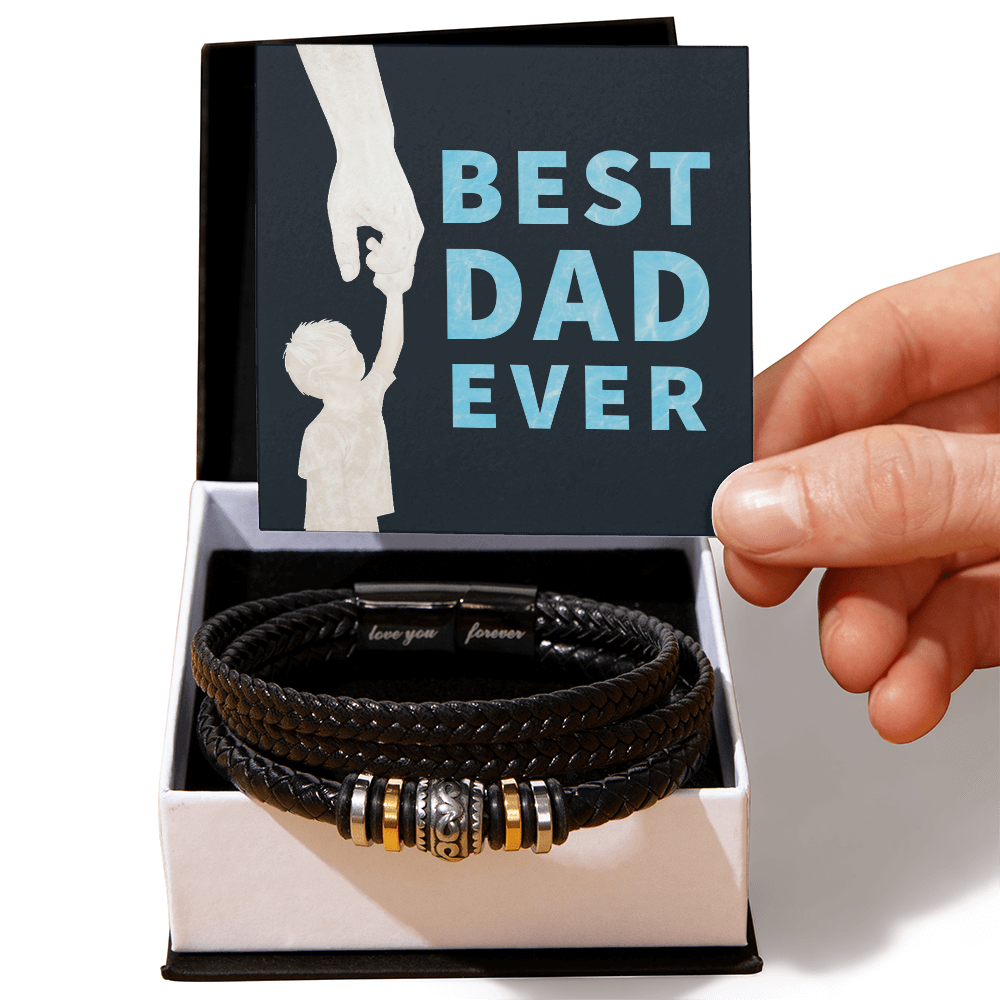 Best Dad Ever — Love You Forever Leather Bracelet
