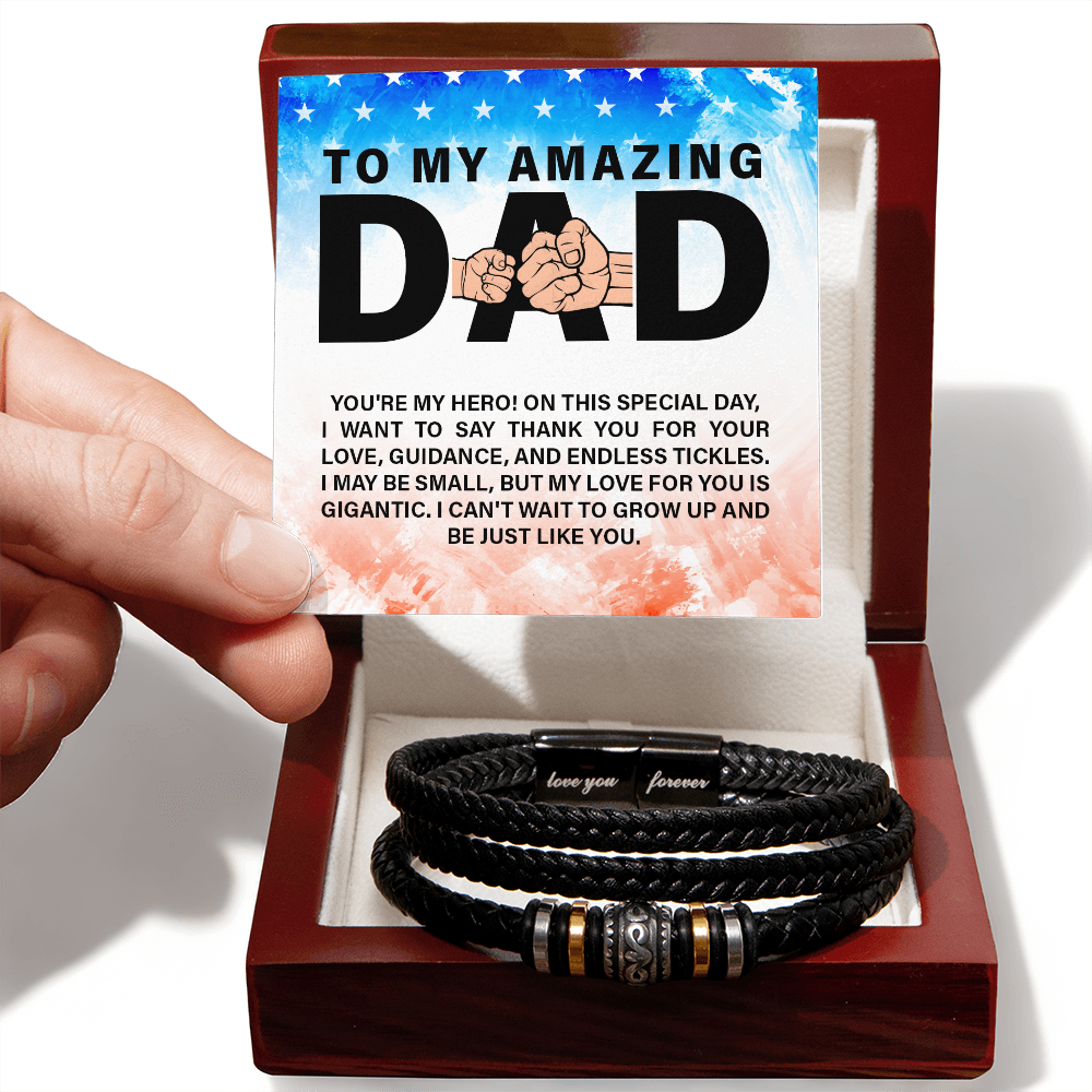 To My Amazing Dad — Love You Forever Leather Bracelet