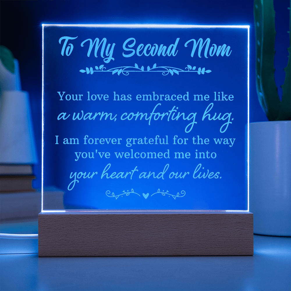 To My Second Mom Engraved Acrylic Square Plaque - Gift for Mom