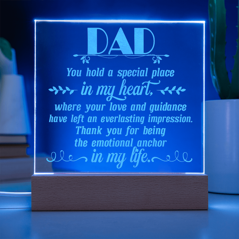 Dad You Hold My Hand Engraved Acrylic Square Plaque - Gift for Dad
