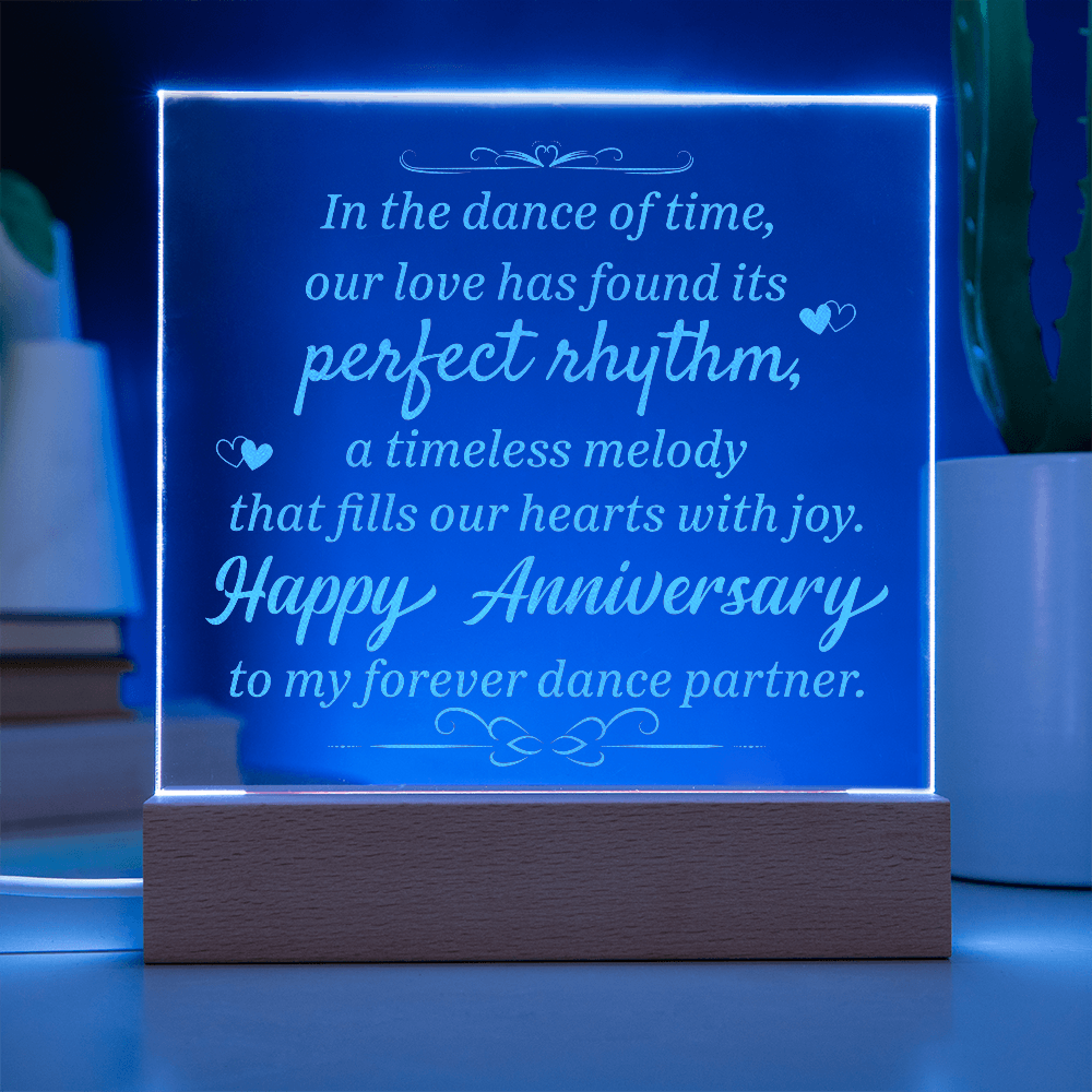 Happy Anniversary To My Wife Engraved Acrylic Square Plaque - Anniversary Gift