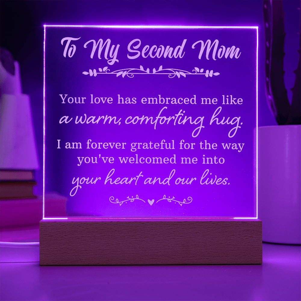 To My Second Mom Engraved Acrylic Square Plaque - Gift for Mom