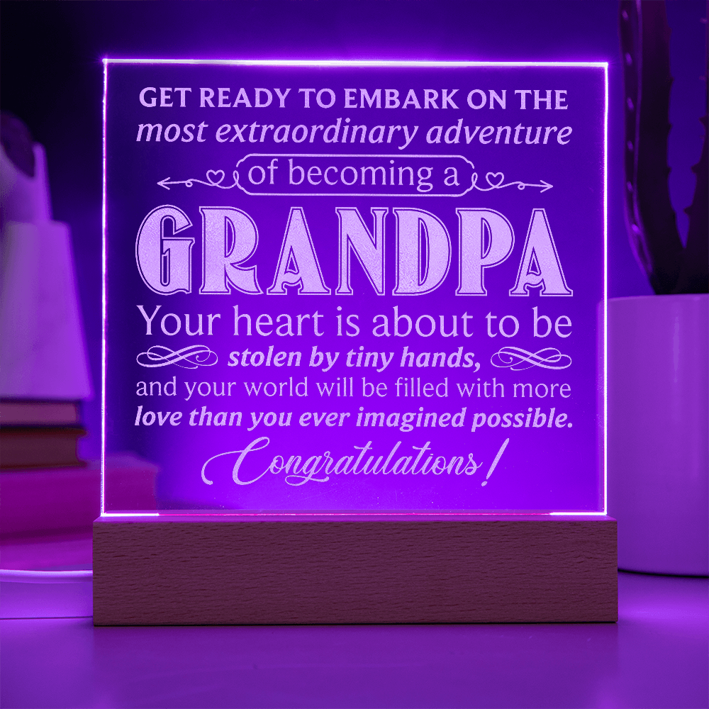 Grandpa Engraved Acrylic Square Plaque - Gift for Grandpa