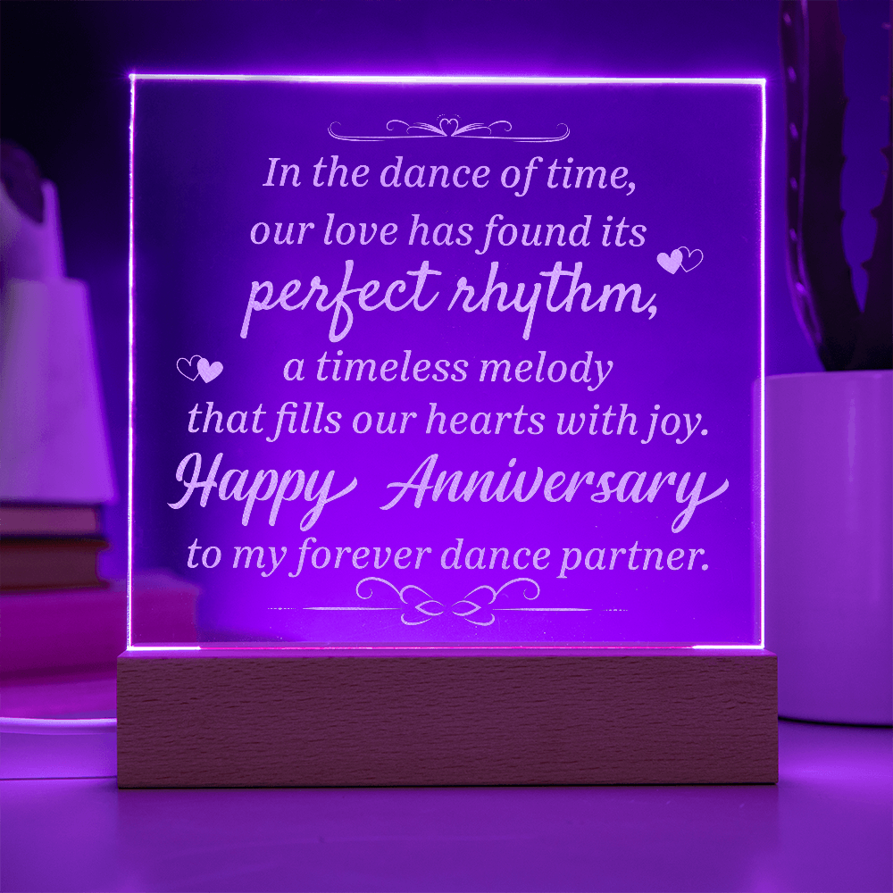 Happy Anniversary To My Wife Engraved Acrylic Square Plaque - Anniversary Gift