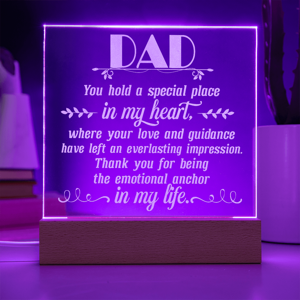 Dad You Hold My Hand Engraved Acrylic Square Plaque - Gift for Dad