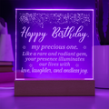 Happy Birthday Engraved Acrylic Square Plaque - Birthday Gift