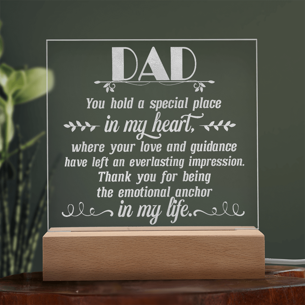Dad You Hold My Hand Engraved Acrylic Square Plaque - Gift for Dad