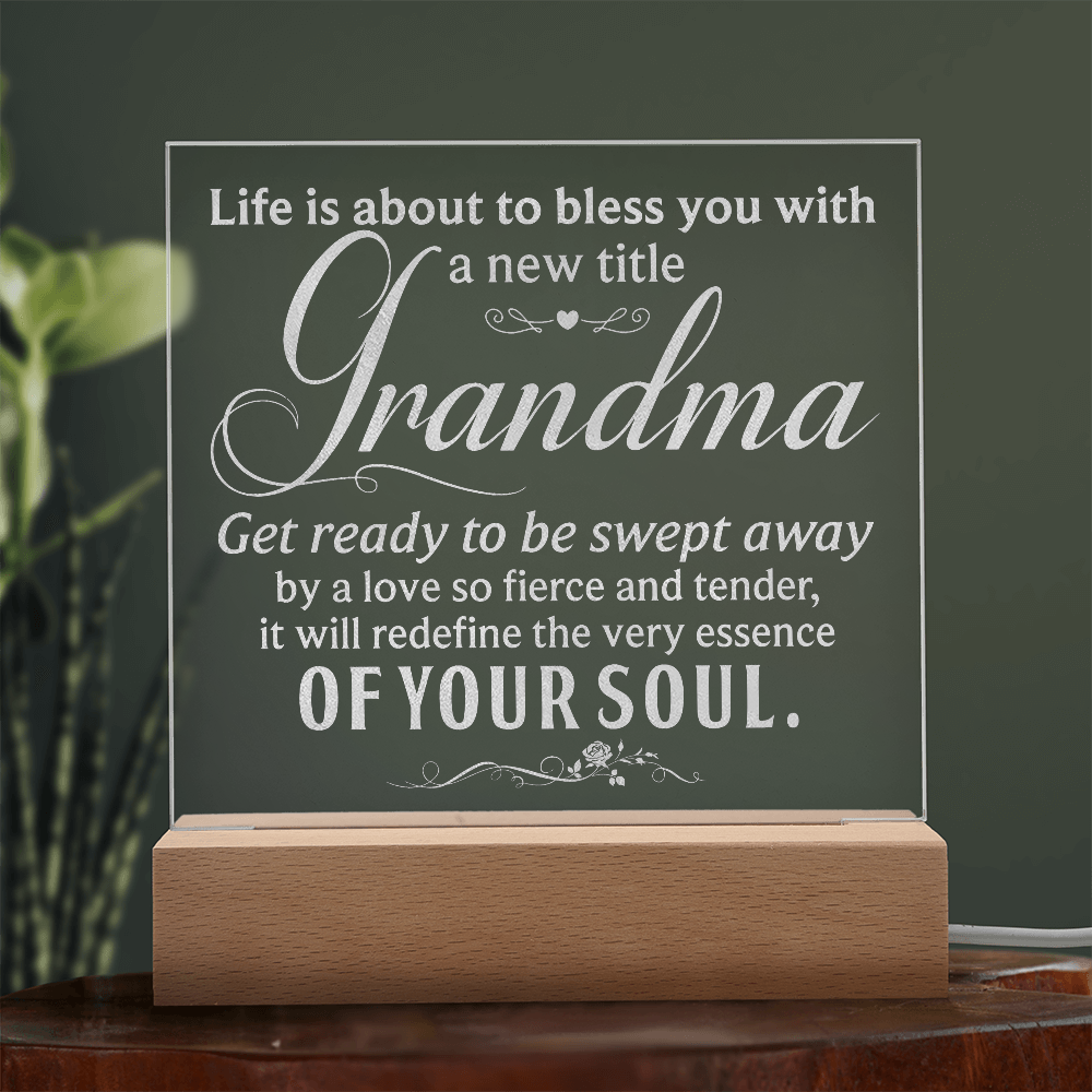 Grandma Engraved Acrylic Square Plaque - Gift for Grandma