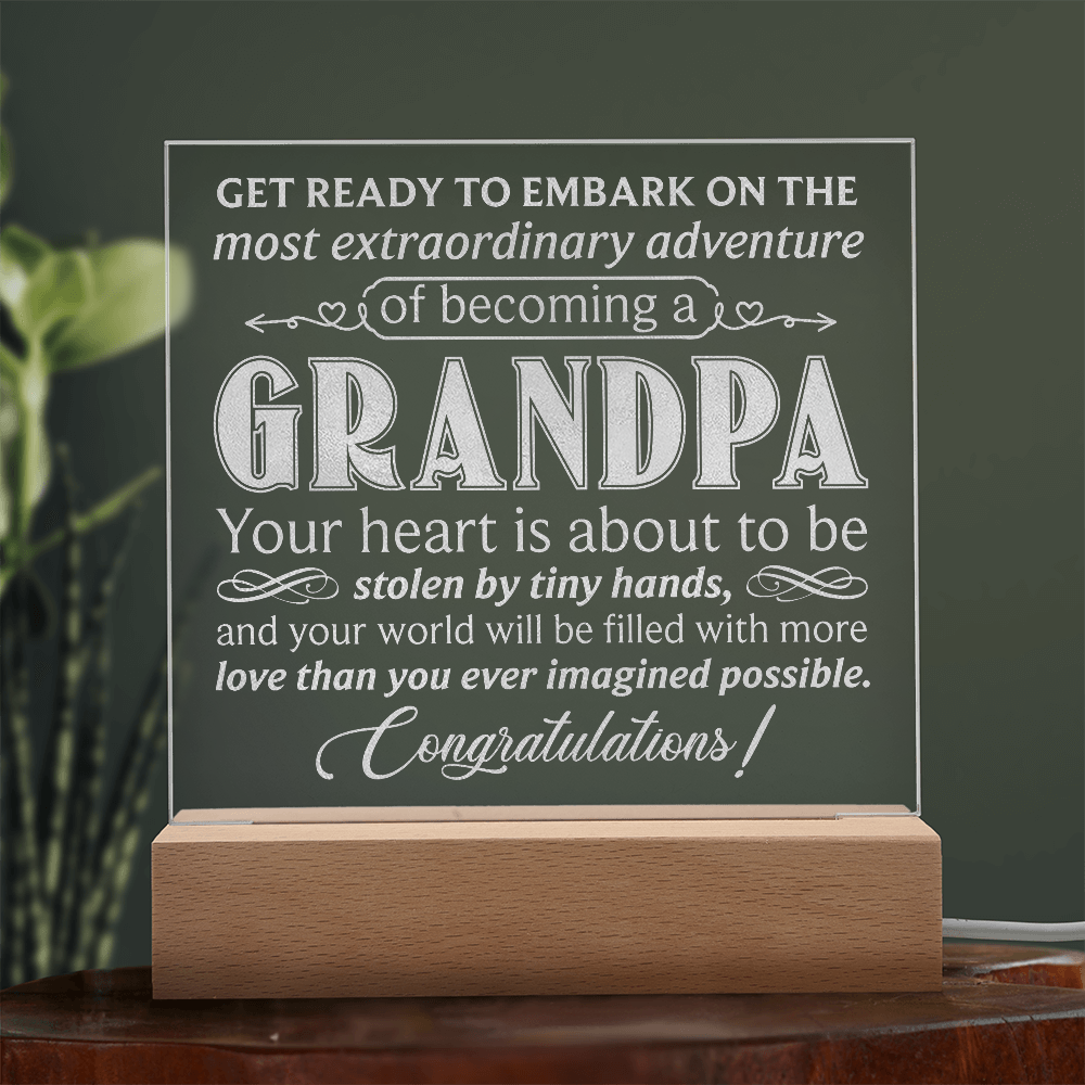 Grandpa Engraved Acrylic Square Plaque - Gift for Grandpa