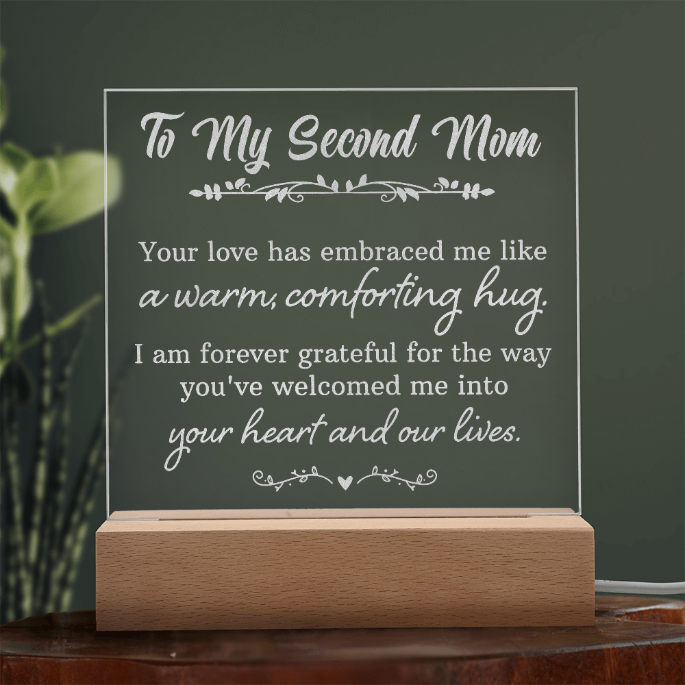 To My Second Mom Engraved Acrylic Square Plaque - Gift for Mom