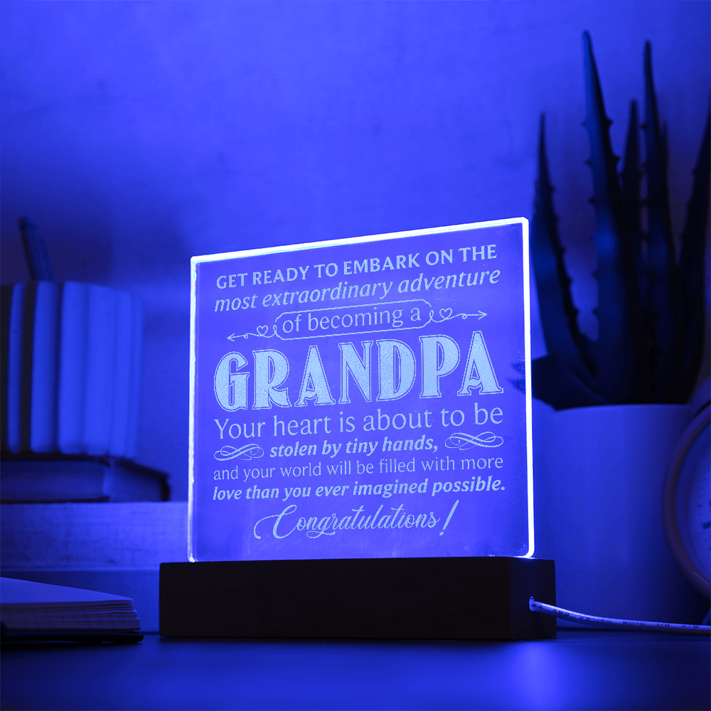 Grandpa Engraved Acrylic Square Plaque - Gift for Grandpa