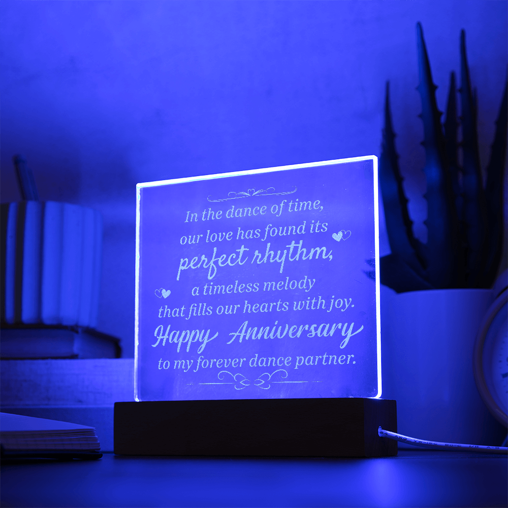Happy Anniversary To My Wife Engraved Acrylic Square Plaque - Anniversary Gift