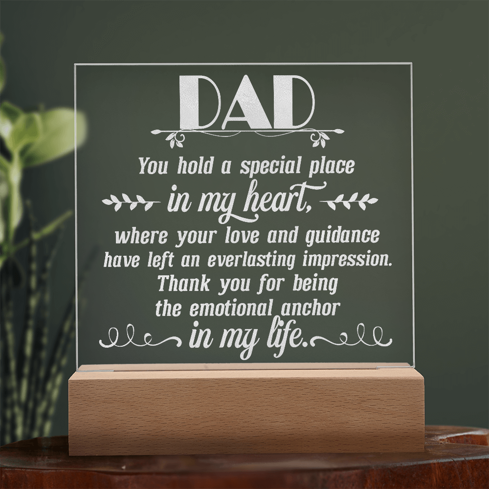 Dad You Hold My Hand Engraved Acrylic Square Plaque - Gift for Dad