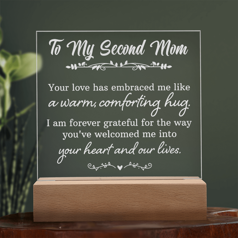 To My Second Mom Engraved Acrylic Square Plaque - Gift for Mom