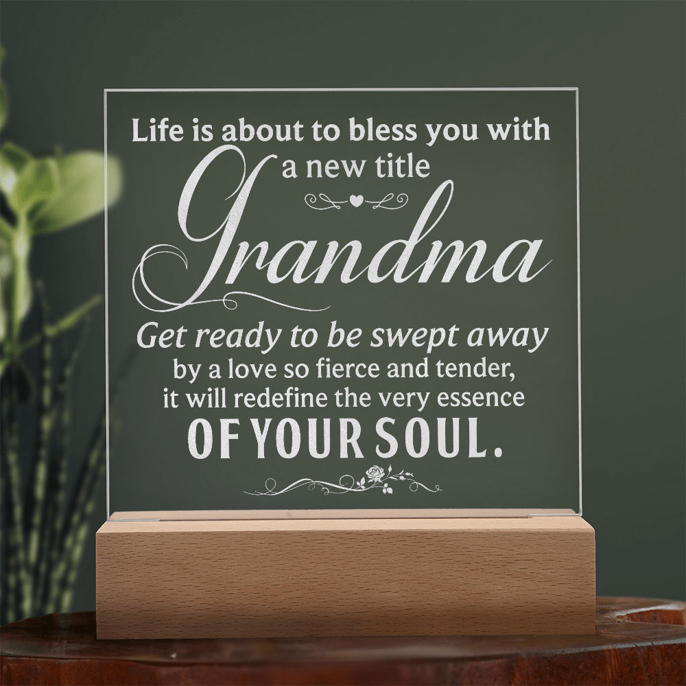 Grandma Engraved Acrylic Square Plaque - Gift for Grandma