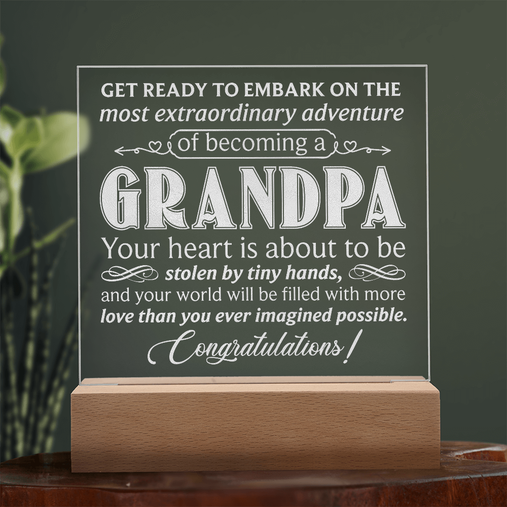 Grandpa Engraved Acrylic Square Plaque - Gift for Grandpa
