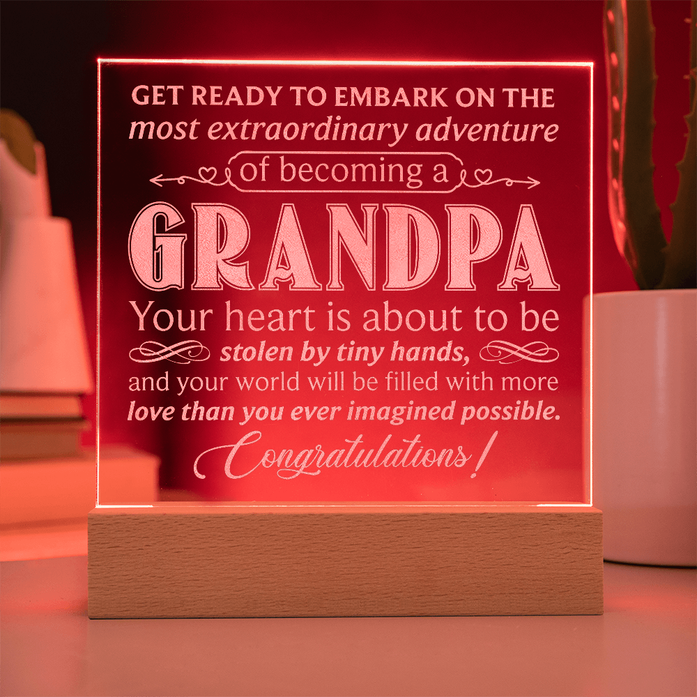 Grandpa Engraved Acrylic Square Plaque - Gift for Grandpa