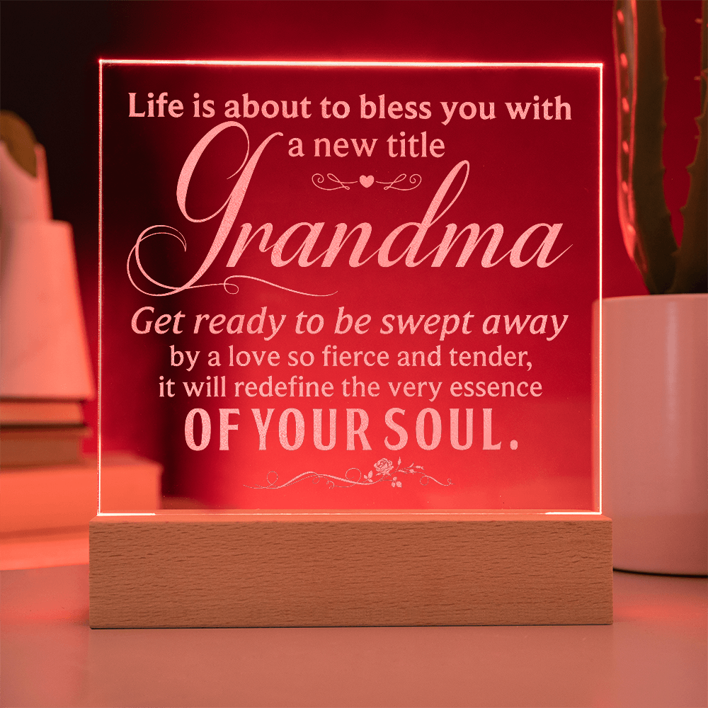 Grandma Engraved Acrylic Square Plaque - Gift for Grandma