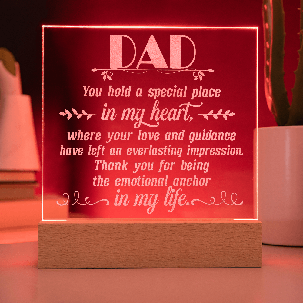 Dad You Hold My Hand Engraved Acrylic Square Plaque - Gift for Dad