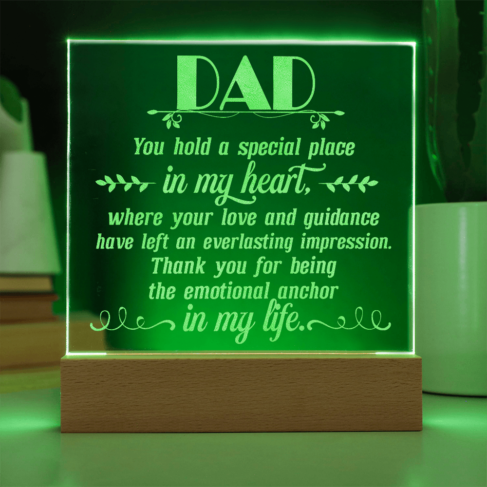 Dad You Hold My Hand Engraved Acrylic Square Plaque - Gift for Dad