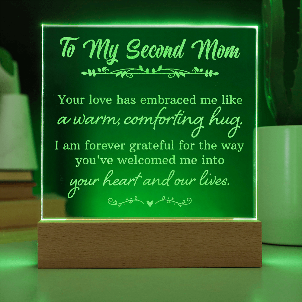 To My Second Mom Engraved Acrylic Square Plaque - Gift for Mom