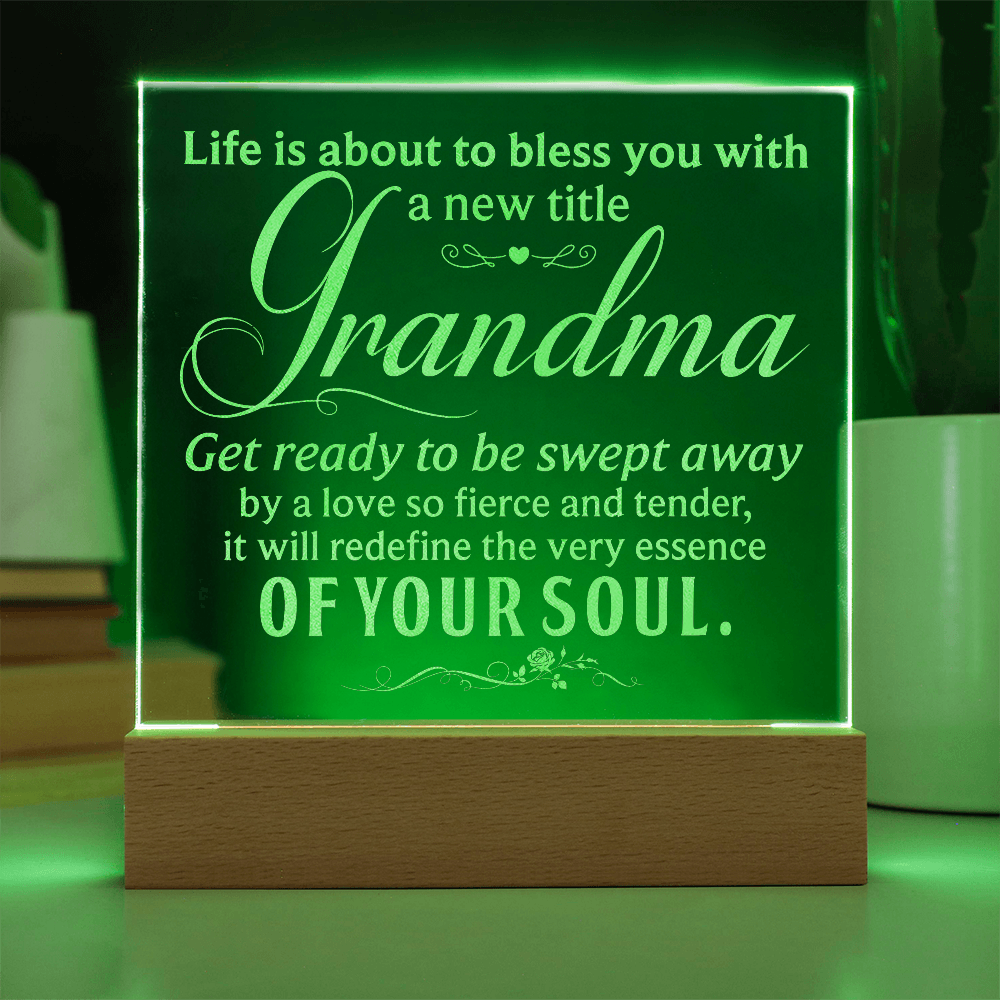 Grandma Engraved Acrylic Square Plaque - Gift for Grandma
