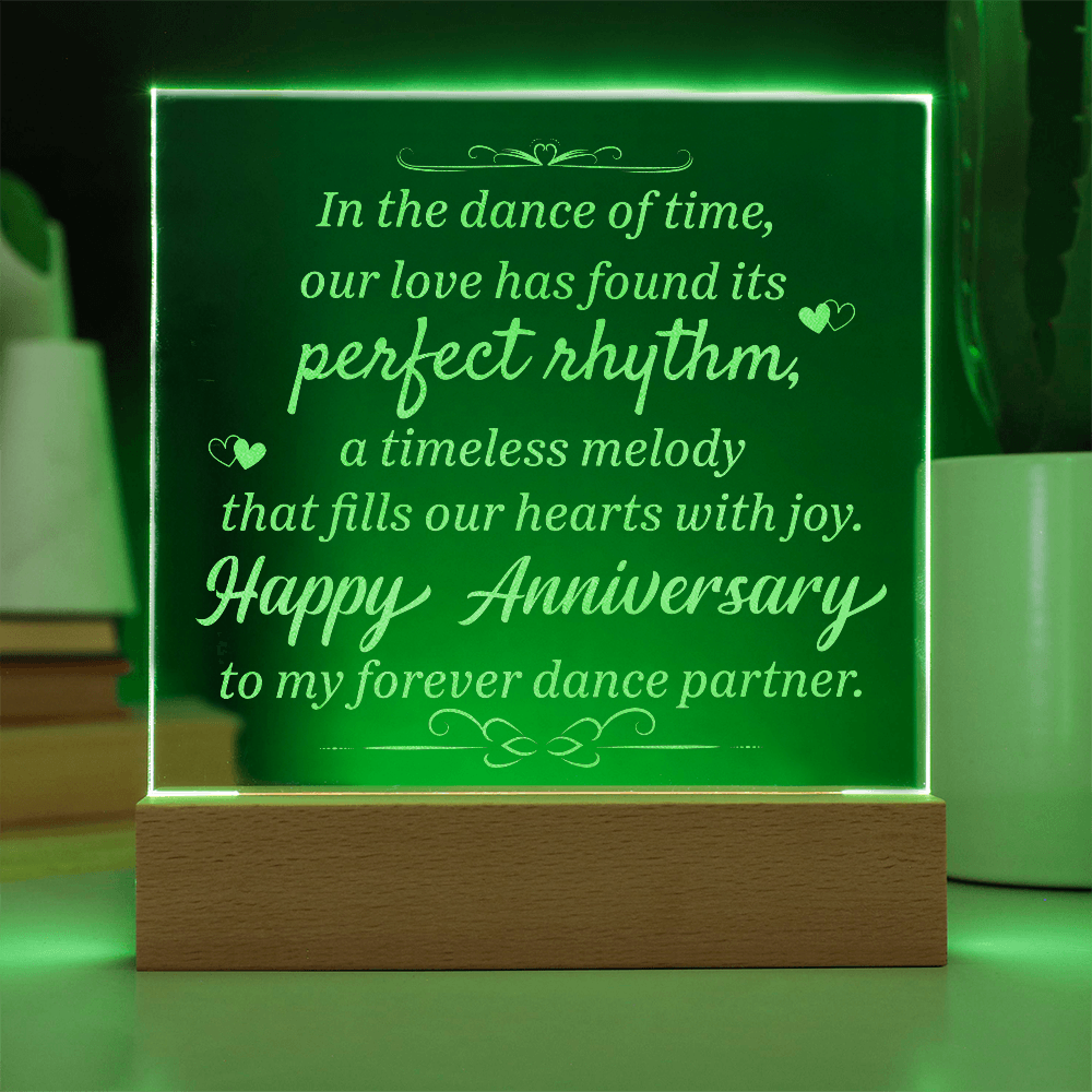 Happy Anniversary To My Wife Engraved Acrylic Square Plaque - Anniversary Gift