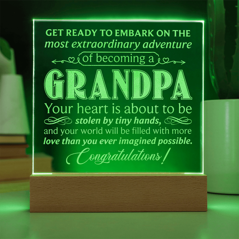 Grandpa Engraved Acrylic Square Plaque - Gift for Grandpa