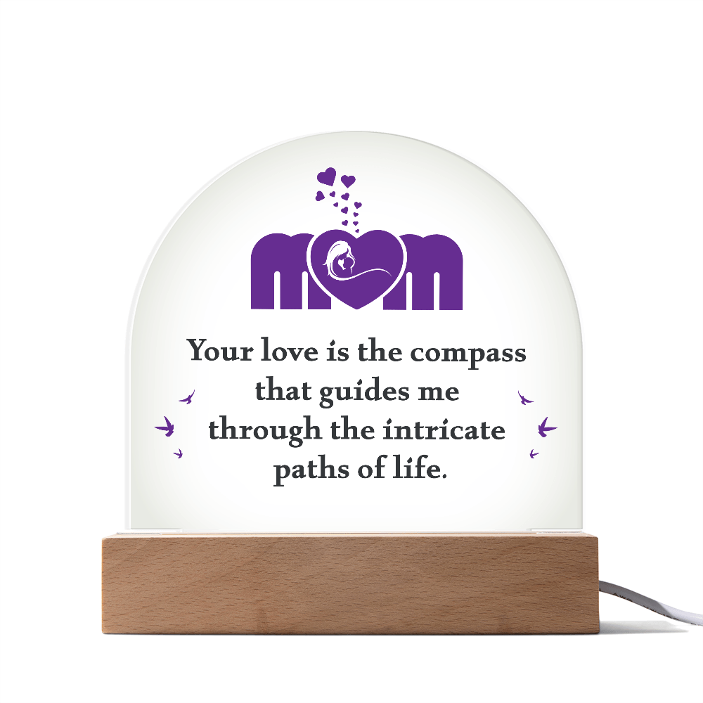 Mom Your Love Is The Compass Acrylic Dome Plaque - Mother's Day Gift for Mom