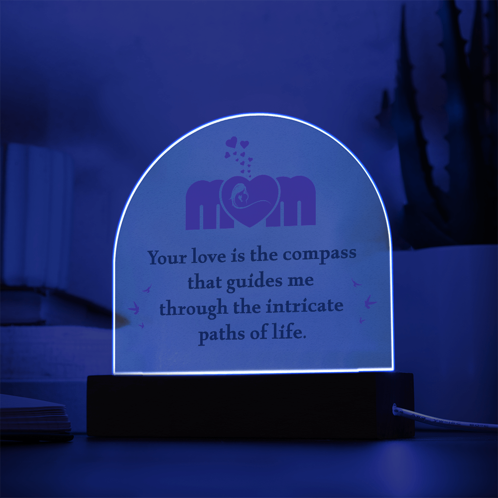 Mom Your Love Is The Compass Acrylic Dome Plaque - Mother's Day Gift for Mom