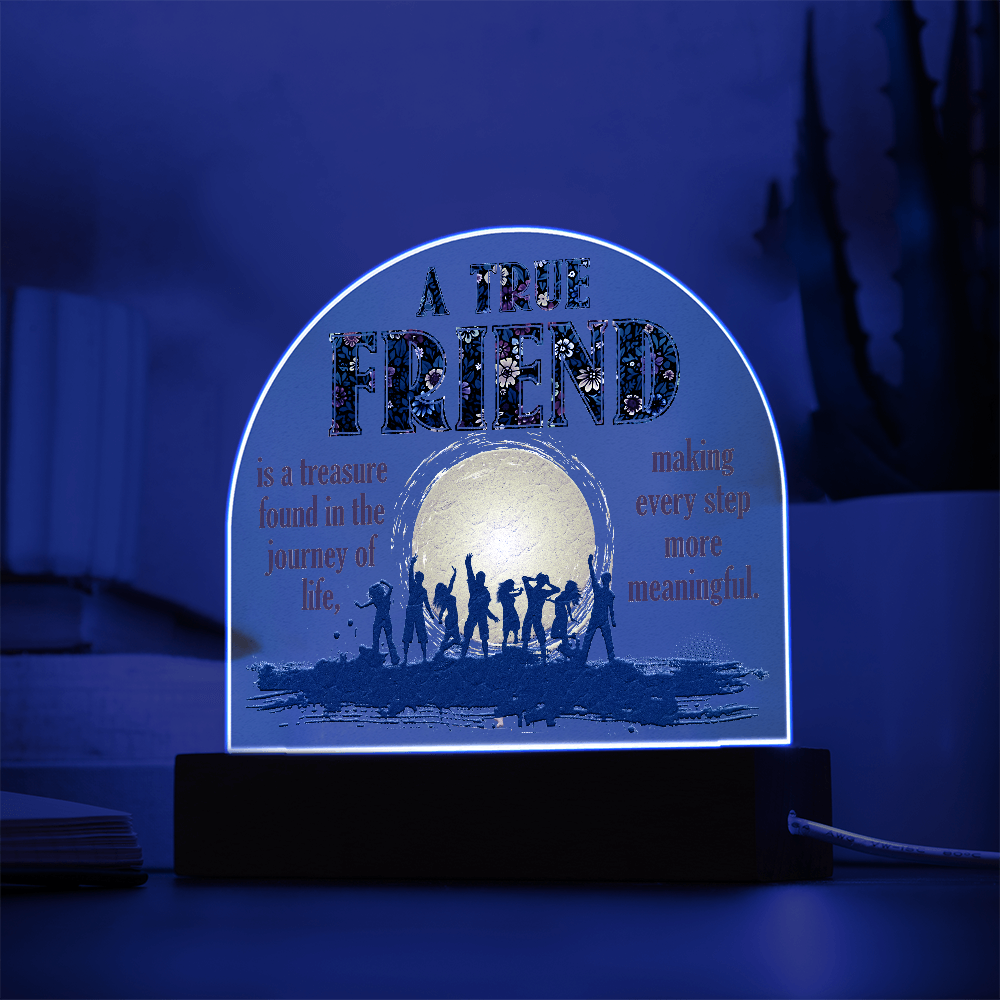 A True Friend Acrylic Dome Plaque - Gift for Friend