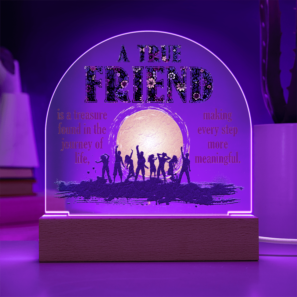 A True Friend Acrylic Dome Plaque - Gift for Friend