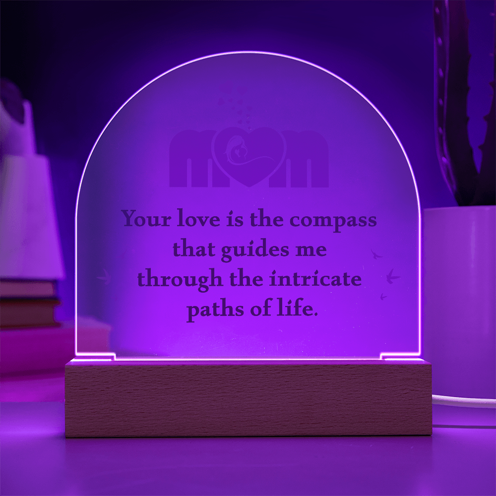 Mom Your Love Is The Compass Acrylic Dome Plaque - Mother's Day Gift for Mom