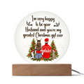 I'm Very Happy To Be Your Husband Acrylic Circle Plaque - Christmas Gift for Husband