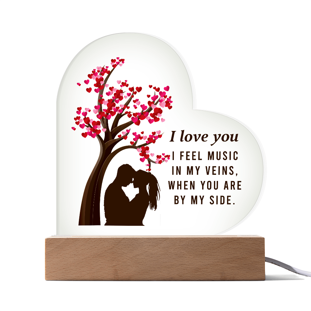 I Love You Acrylic Heart Plaque - Anniversary Gift for Wife