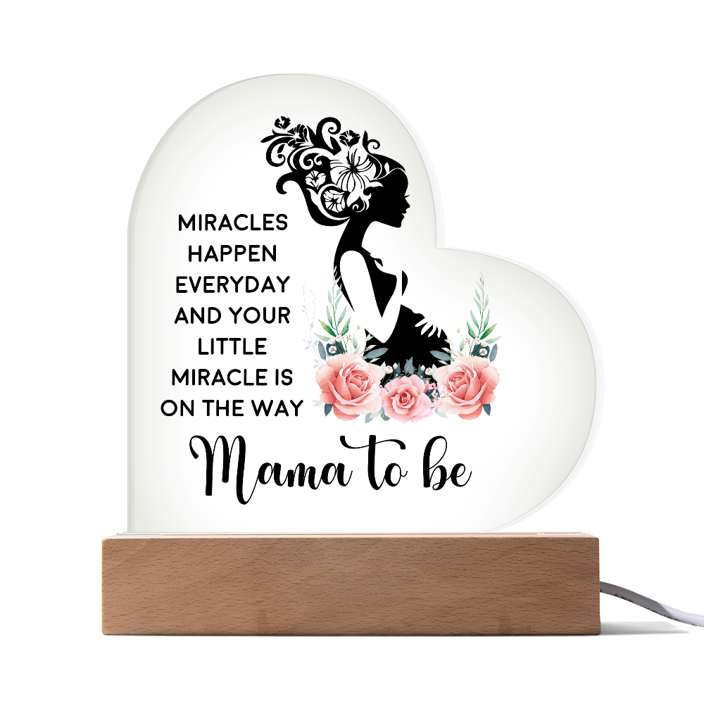 Mama To Be Acrylic Heart Plaque - New Mom Gift, Pregnancy Gift