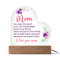 You Mean The World To Us Acrylic Heart Plaque - Mother's Day Gift