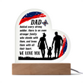 Behind Every Strong Soldier Acrylic Heart Plaque - Patriotic Home Decor Gift